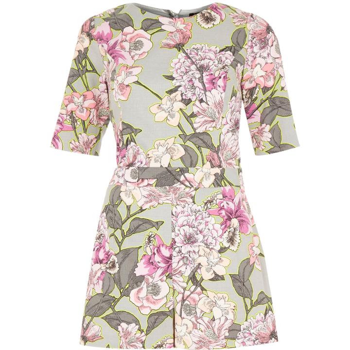 River Island Womens And Pink Floral Print Romper