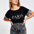 River Island Womens 'paris' Embellished Cuff T-shirt