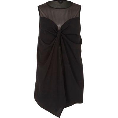 River Island Womens Mesh Bow Front Sleeveless Top
