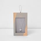 River Island Womens Silver Tone Luli Cubic Zirconia Necklace