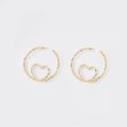 River Island Womens Gold Colour Heart Insert Hoop Earrings