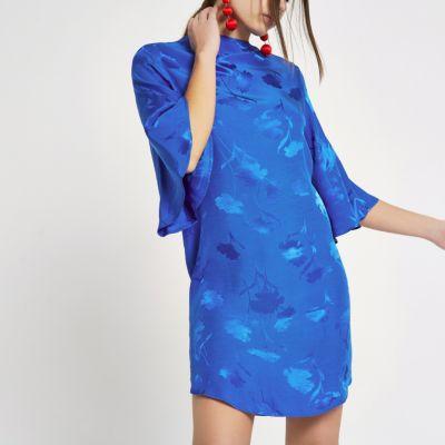 River Island Womens Jacquard High Neck Swing Dress