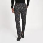 River Island Mens Crane Print Skinny Smart Trousers