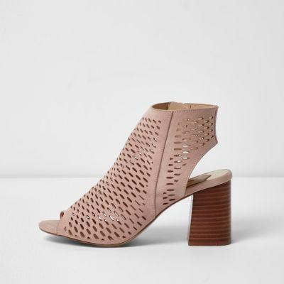 River Island Womens Laser Cut Block Heel Sandals