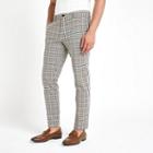 River Island Mens Heritage Check Skinny Trousers