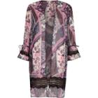 River Island Womens Scarf Print Lace Insert Duster Coat