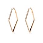 River Island Womens Gold Tone Encrusted Square Hoop Earrings