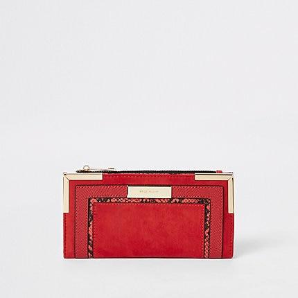 River Island Womens Snake Embossed Fold Out Purse