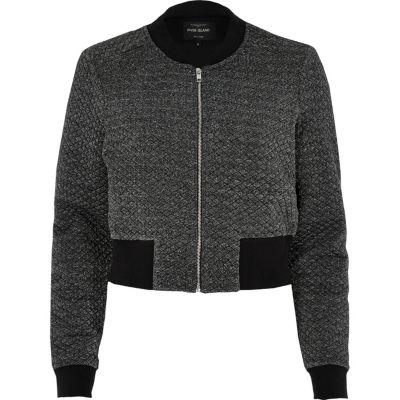 River Island Womens Metallic Cropped Bomber Jacket