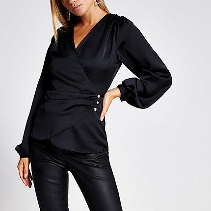 River Island Womens Button Wrap Blouse