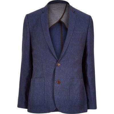 River Island Mens Linen Slim Suit Jacket