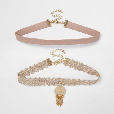 River Island Womens Lace Filigree Choker Pack