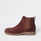 River Island Mens Rust Suede Chelsea Boot