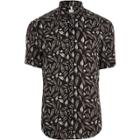 River Island Mens Big And Tall Feather Short Sleeve Shirt