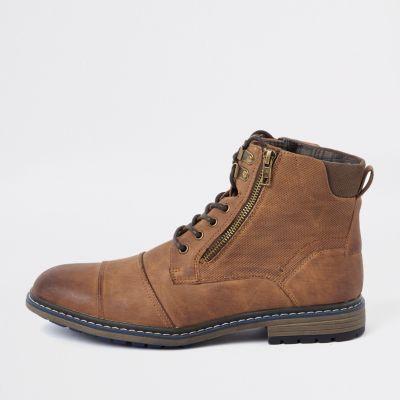 River Island Mens Lace-up Military Boots