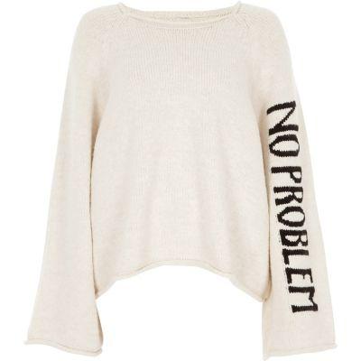 River Island Womens Wide Sleeve 'no Problem' Jumper