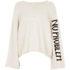 River Island Womens Wide Sleeve 'no Problem' Jumper