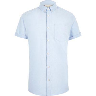 River Island Mens Casual Short Sleeve Oxford Shirt