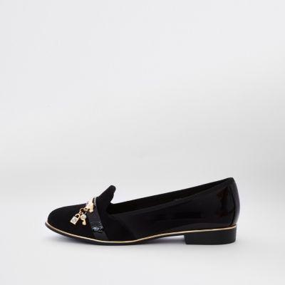 River Island Womens Wide Fit Lock And Key Loafers