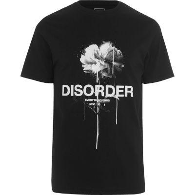 River Island Mens 'disorder' Rose Print Slim Fit T-shirt