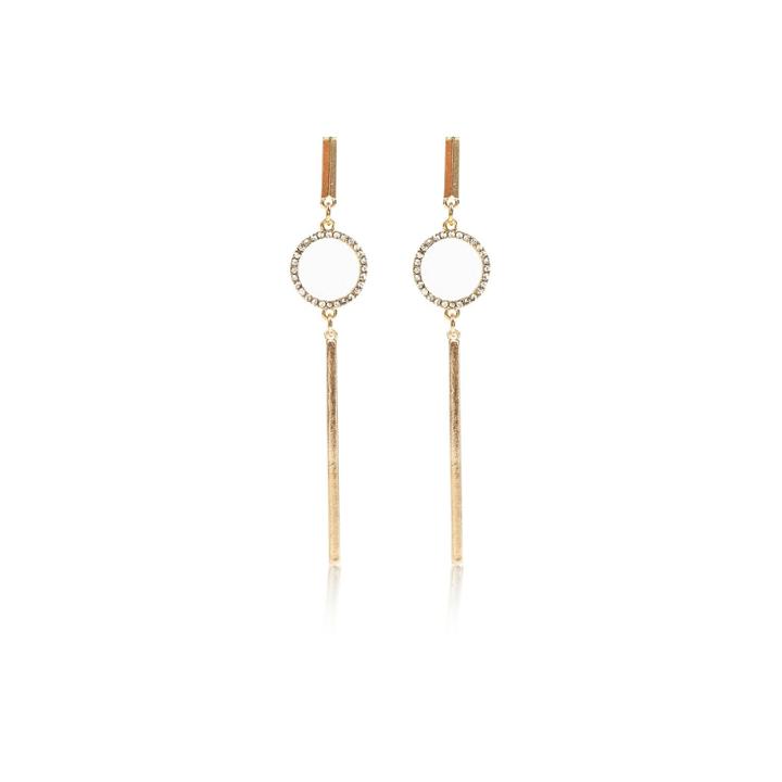 River Island Womens Gold Tone Circle Drop Earrings