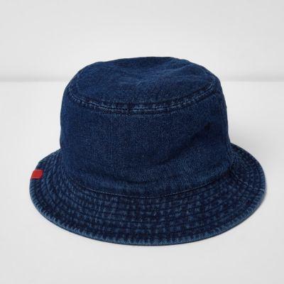 River Island Mens Denim Bucket Hat