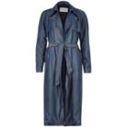 River Island Womens Tencel Denim Draped Trench Coat