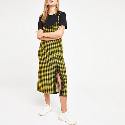 River Island Womens Check Midi Cami Dress