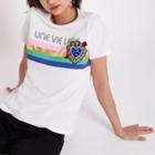 River Island Womens White 'une Vie' Embroidered T-shirt