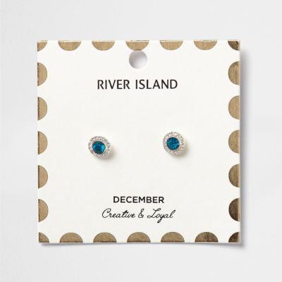 River Island Womens December Birthstone Stud Earrings