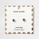 River Island Womens December Birthstone Stud Earrings