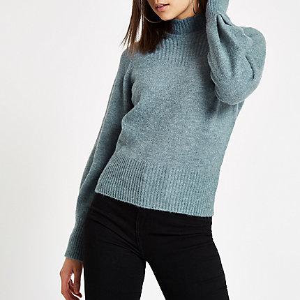 River Island Womens Turtle Neck Bell Sleeve Knit Jumper