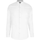 River Island Mens White Textured Semi Cutaway Skinny Fit Shirt