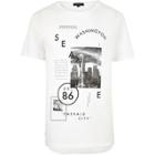 River Island Mens White Washington Print T-shirt