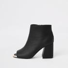 River Island Womens Faux Leather Open Toe Shoe Boots