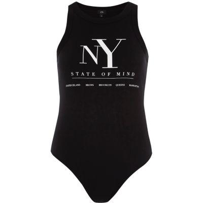 River Island Womens 'ny State Of Mind' Sleeveless Bodysuit