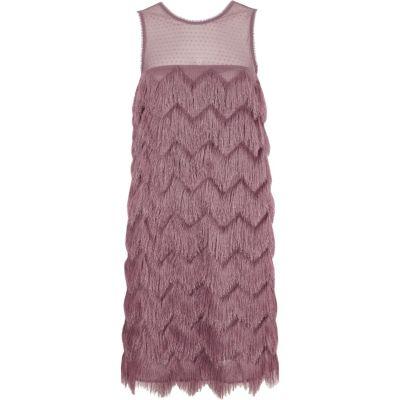 River Island Womens Fringed Sleeveless Swing Dress