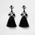 River Island Womens Diamante Triple Tassel Earrings