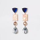 River Island Womens Rose Gold Colour Jewel Drop Earrings