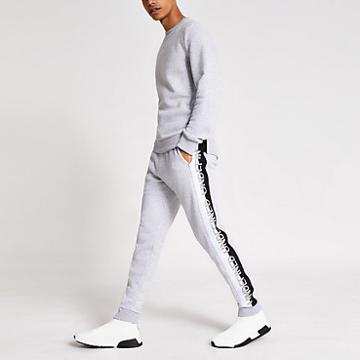 River Island Mens Marl Undefined Embroidered Joggers