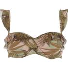 River Island Womens Leaf Print Frill Balconette Bikini Top