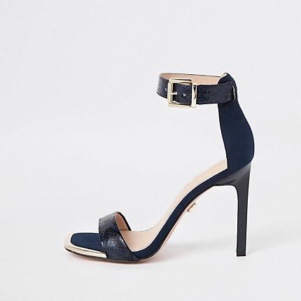 River Island Womens Croc Embossed Barely There Sandals