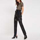 River Island Womens Leopard Print Plisse T-shirt