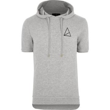 River Island Mens Golden Equation Short Sleeve Hoodie