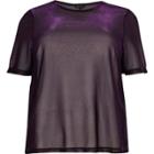 River Island Womens Plus Metallic Mesh T-shirt