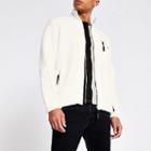 River Island Mens Borg Blocked Zip Through Sweatshirt