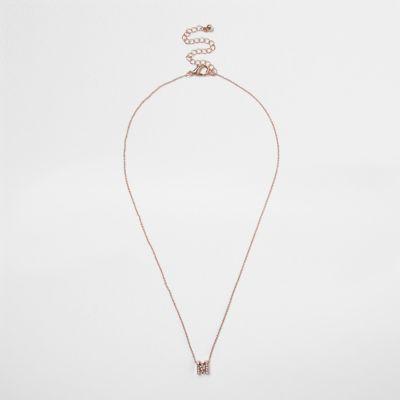 River Island Womens Rose Gold Tone 'm' Initial Pendant Necklace