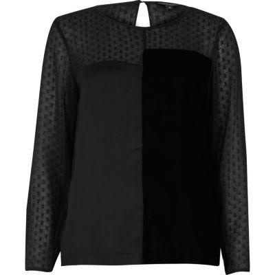 River Island Womens Chiffon Block Panel Top