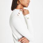 River Island Womens Button Detail Turtle Neck Top