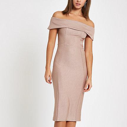 River Island Womens Bardot Bandage Mini Bodycon Dress